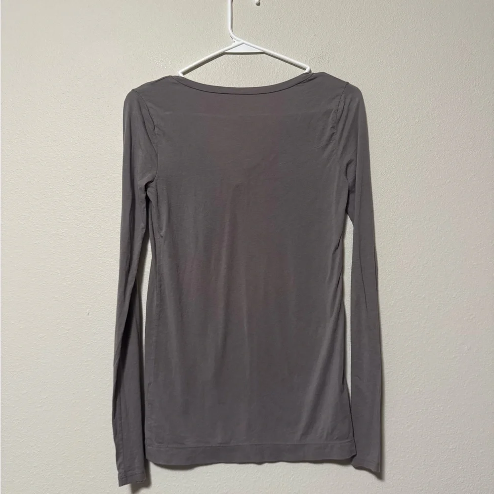 J. Crew Charcoal Long Sleeve V-Neck Top